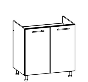 TIFFANY biely lesk T24/D80Z, dolná drezová skrinka v šírke 80 cm
