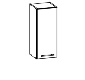 TIFFANY biely lesk T02/G30, horná skrinka v šírke 30 cm