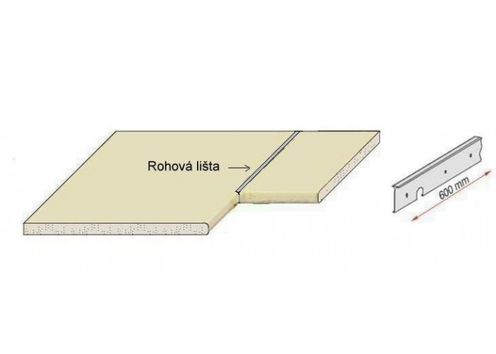 Lišta spojovacia na prac. dosku Granit Antracit, rohová