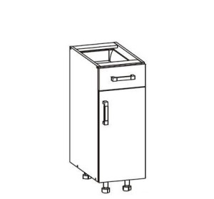 VERDI svetlosivá D1S30, dolná skrinka so zásuvkou v šírke 30 cm