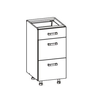 VERDI svetlosivá D3S40, dolná zásuvková skrinka v šírke 40 cm