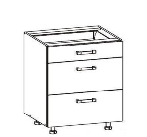 VERDI svetlosivá D3S80, dolná zásuvková skrinka v šírke 80 cm