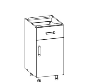VERDI svetlosivá D1S40, dolná skrinka so zásuvkou v šírke 40 cm