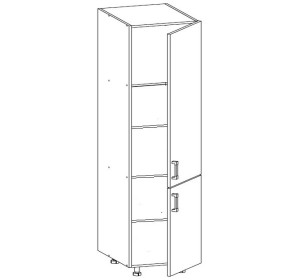 VERDI svetlosivá D60/207, vysoká skrinka v šírke 60 cm a výške 207 cm