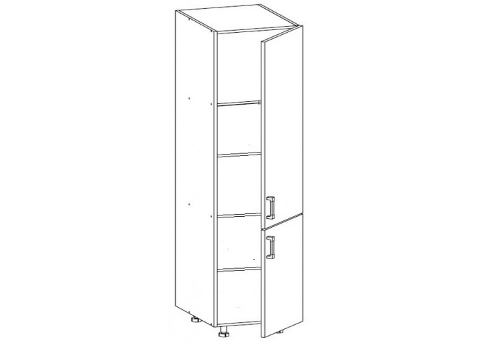 VERDI svetlosivá D60/207, vysoká skrinka v šírke 60 cm a výške 207 cm