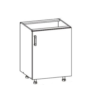 VERDI svetlosivá D60, dolná skrinka v šírke 60 cm