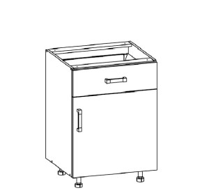 VERDI svetlosivá D1S60, dolná skrinka so zásuvkou v šírke 60 cm