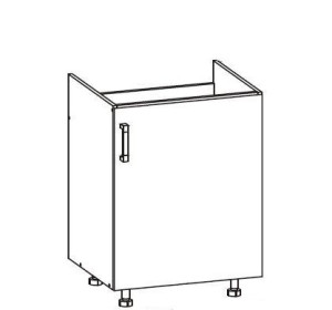 VERDI svetlosivá DK60, dolná drezová skrinka v šírke 60 cm