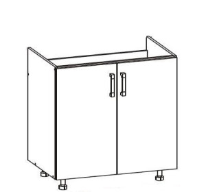 VERDI svetlosivá DK80, dolná drezová skrinka v šírke 80 cm