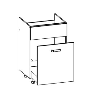 VERDI svetlosivá DKS60, dolná drezová skrinka s košom na odpad v šírke 60 cm