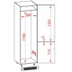 TOP LINE sivý lesk DL60/207_P/P1, vysoká skrinka na vstavanú chladničku v šírke 60 cm a výške 207 cm