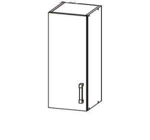 VERDI svetlosivá G30/72, horná skrinka v šírke 30 cm