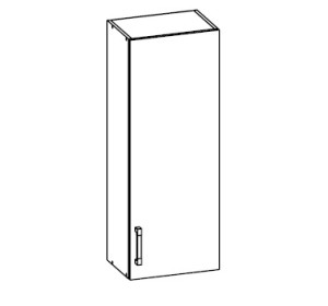 VERDI svetlosivá G40/95, horná skrinka v šírke 40 cm a výške 95 cm