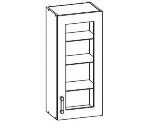 VERDI svetlosivá G40/95-LVPV, horná skrinka v šírke 40 cm a výške 95 cm