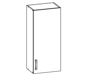 VERDI svetlosivá G45/95, horná skrinka v šírke 45 cm a výške 95 cm
