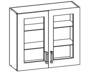 VERDI svetlosivá G80/72-LVPV, horná skrinka v šírke 80 cm
