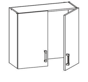 VERDI svetlosivá GC80/72, horná skrinka s odkvapkávačom v šírke 80 cm