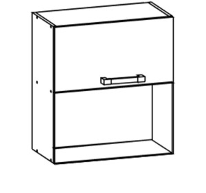 VERDI svetlosivá GMO60/72, horná skrinka na vstavanú mikrovlnku v šírke 60 cm