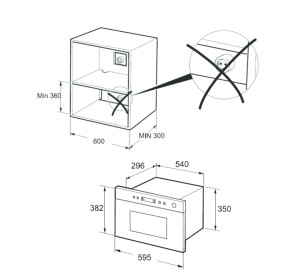 VERDI svetlosivá GMO60/72, horná skrinka na vstavanú mikrovlnku v šírke 60 cm