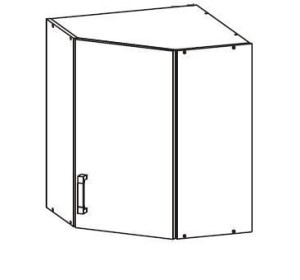 VERDI svetlosivá GNWU60/72, horná rohová skrinka v šírke 60 x 60 cm