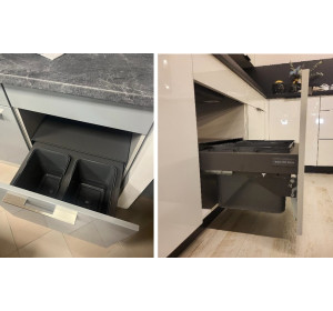 VERDI svetlosivá DKS60, dolná drezová skrinka s košom na odpad v šírke 60 cm