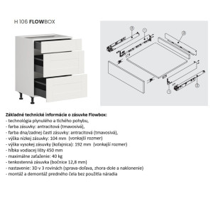 VERDI svetlosivá D3S40, dolná zásuvková skrinka v šírke 40 cm