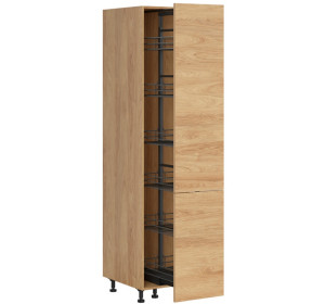 HAMPER dub hikory DC40/207, vysoká skrinka s CARGO košom v šírke 40 cm a výške 207 cm