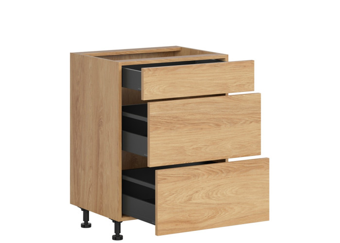HAMPER dub hikory D3S60, dolná zásuvková skrinka v šírke 60 cm