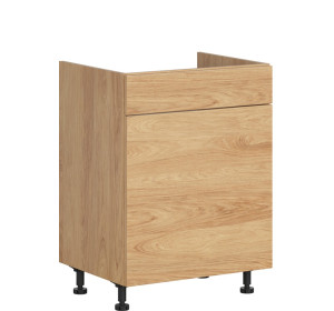 HAMPER dub hikory DKS60, dolná drezová skrinka s košom na odpad v šírke 60 cm