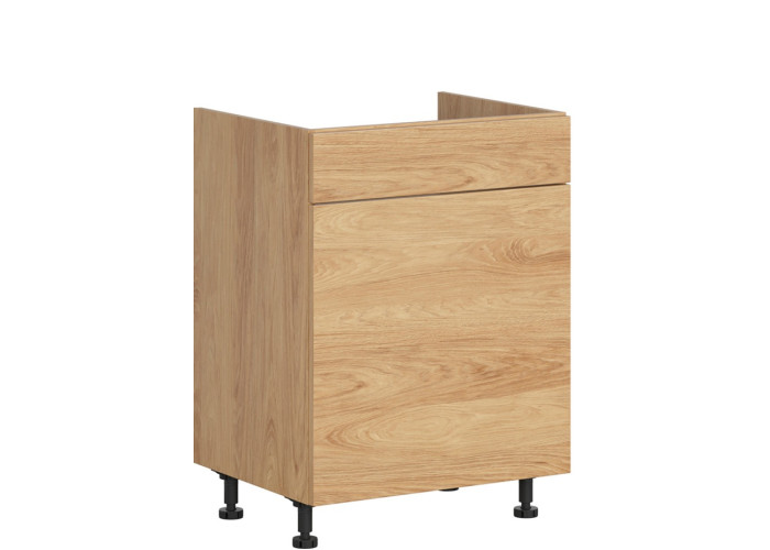 HAMPER dub hikory DKS60, dolná drezová skrinka s košom na odpad v šírke 60 cm