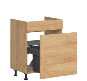 HAMPER dub hikory DKS60, dolná drezová skrinka s košom na odpad v šírke 60 cm