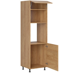 HAMPER dub hikory DPS-60/207-P/O, vysoká skrinka na vstavanú rúru a mikrovlnku v šírke 60 cm a výške 207 cm