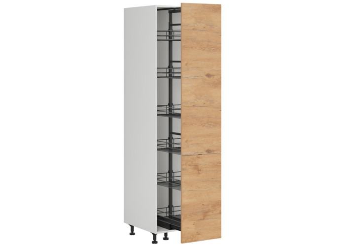 HAMPER dub lancelot DC40/207, vysoká skrinka s CARGO košom v šírke 40 cm a výške 207 cm