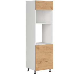 HAMPER dub lancelot DPS-60/207-P/O, vysoká skrinka na vstavanú rúru a mikrovlnku v šírke 60 cm a výške 207 cm