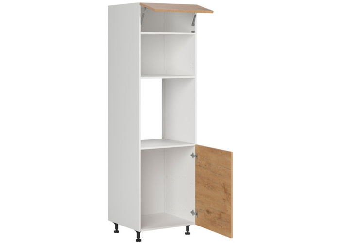 HAMPER dub lancelot DPS-60/207-P/O, vysoká skrinka na vstavanú rúru a mikrovlnku v šírke 60 cm a výške 207 cm