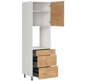 HAMPER dub lancelot DPS-60/207-SMB/P, vysoká skrinka na vstavanú rúru v šírke 60 cm a výške 207 cm