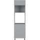 IRIS ferro sivá DPS-60/207-P/O, vysoká skrinka na vstavanú rúru a mikrovlnku v šírke 60 cm a výške 207 cm