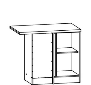 JUNONA LINE dub sonoma DNW-100/82L, dolná rohová skrinka v šírke 100 cm, ľavá