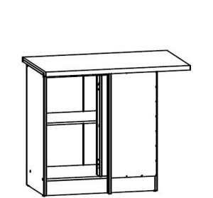 JUNONA LINE dub sonoma DNW-100/82P, dolná rohová skrinka v šírke 100 cm, pravá