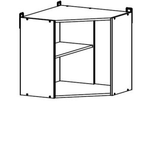 JUNONA LINE dub sonoma GNWU/57, horná rohová skrinka v šírke 60x60 cm a výške 57 cm