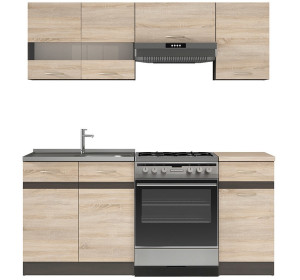 JUNONA LINE dub sonoma 120/180 cm, kuchynský komplet