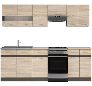 JUNONA LINE dub sonoma 180/230 cm, kuchynský komplet