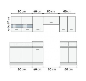 JUNONA LINE delano svetlé 180/240 cm, kuchynský komplet