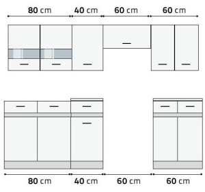 JUNONA LINE dub sonoma 180/240 cm, kuchynský komplet
