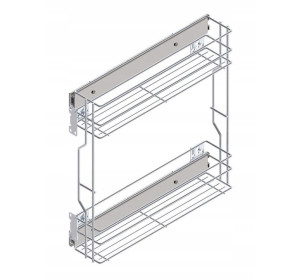 VERDI svetlosivá DC15, dolná skrinka s CARGO košom v šírke 15 cm