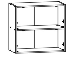 TOP LINE sivý lesk G2O_80/72, horná výklopná skrinka v šírke 80 cm