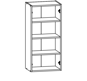 VERDI svetlosivá G45/95, horná skrinka v šírke 45 cm a výške 95 cm
