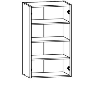 VERDI svetlosivá G50/95, horná skrinka v šírke 50 cm a výške 95 cm