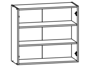 VERDI svetlosivá G80/72, horná skrinka v šírke 80 cm