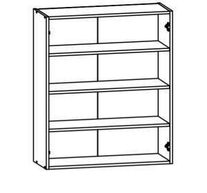 VERDI svetlosivá G80/95, horná skrinka v šírke 80 cm a výške 95 cm